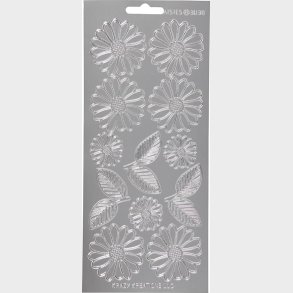 Blomster Klistermrker - Margueritter - Slv