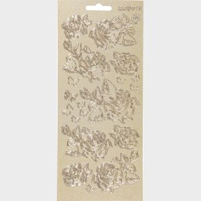 Blomster Klistermrker - Roser - Guld