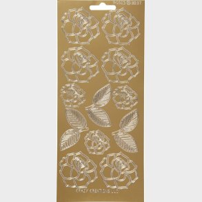Blomster Klistermrker - Roser - Guld
