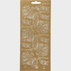 Blomster Klistermrker - Roser - Guld