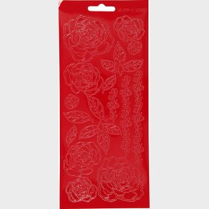 Blomster Klistermrker - Roser - Rd