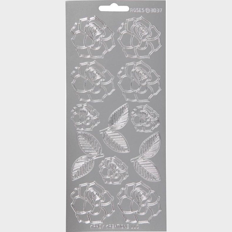 Blomster Klistermrker - Roser - Slv