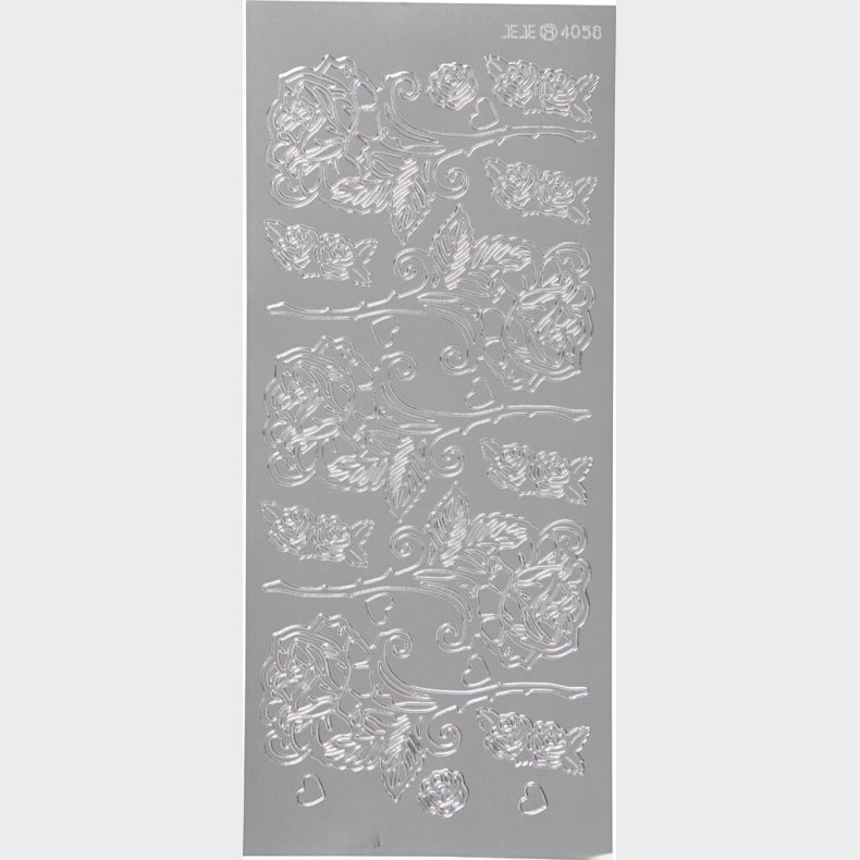 Blomster Klistermrker - Roser - Slv