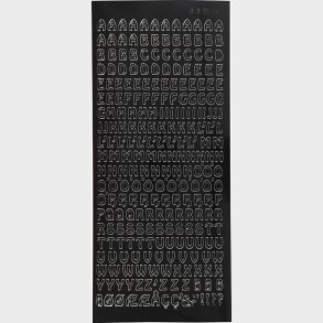 Bogstav Klistermrker - Sort