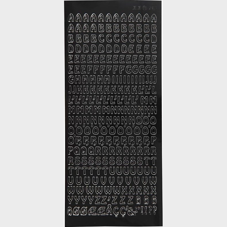 Bogstav Klistermrker - Sort