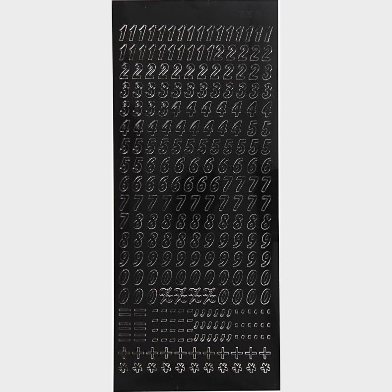 Tal Klistermrker - Tal Og Tegn - Sort