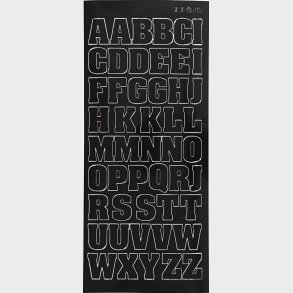 Bogstav Klistermrker - Store Bogstaver - Sort