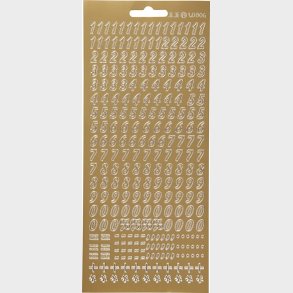 Tal Klistermrker - Tal Og Tegn - Guld
