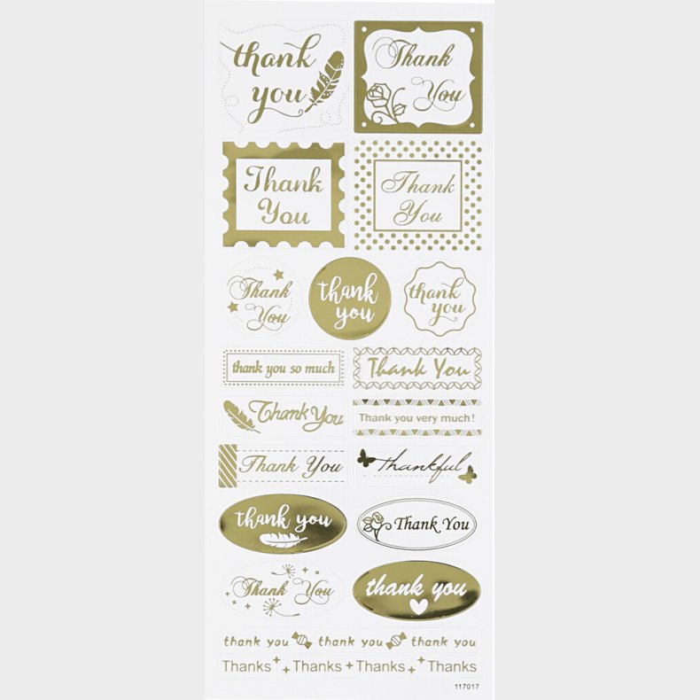 Thank You Klistermrker - Guld