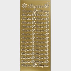 Klistermrker - Tillykke - Guld