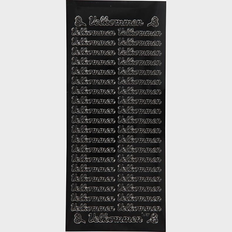 Klistermrker - Velkommen - Sort
