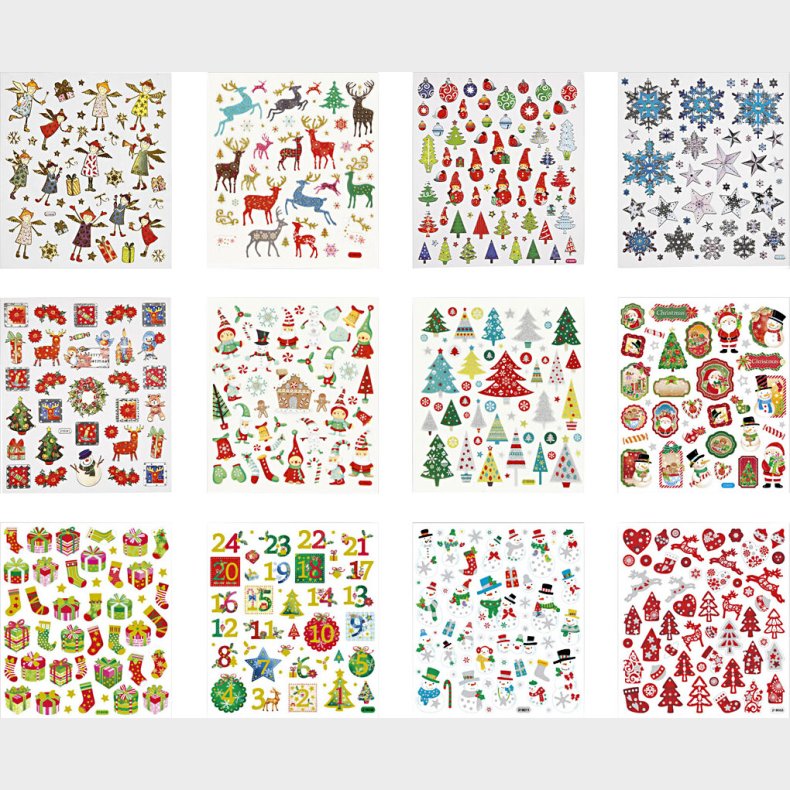 Juleklistermrker I Hfte - 12 Ark