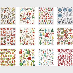 Juleklistermrker I 2 Hfter - 2x12 Ark