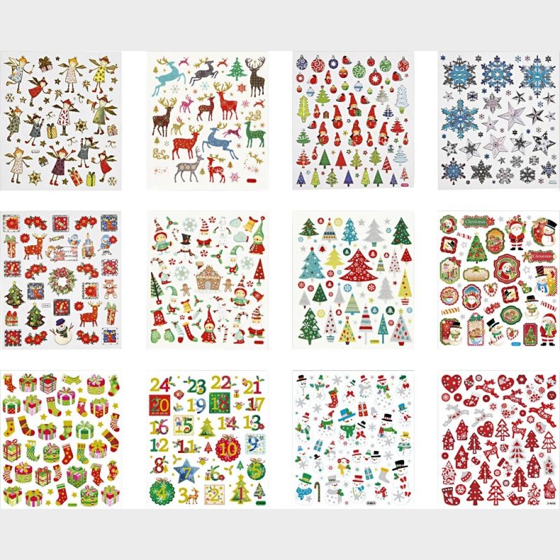 Juleklistermrker I 2 Hfter - 2x12 Ark