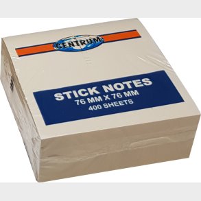 Sticknotes 75 X 75 Mm - 400 Ark - Pastelgul - Centrum