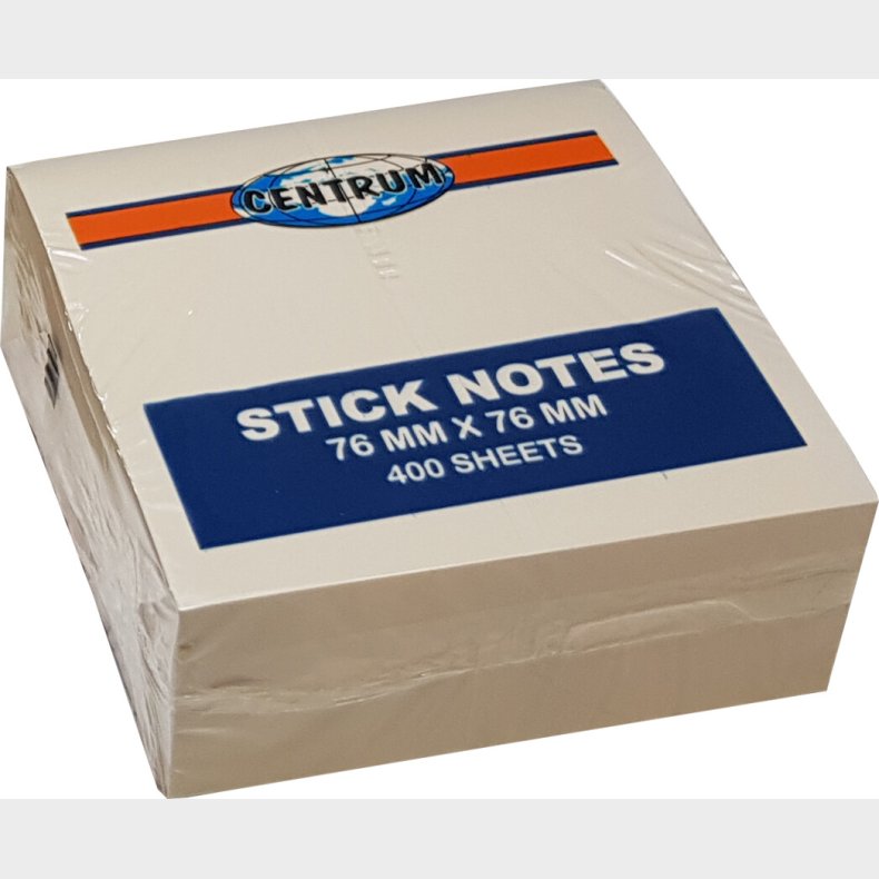 Sticknotes 75 X 75 Mm - 400 Ark - Pastelgul - Centrum