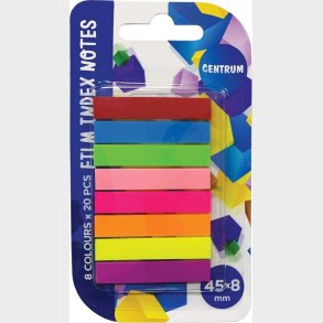 Sticknotes 8 Farver 45 X 8 Mm - Assorterede - Centrum