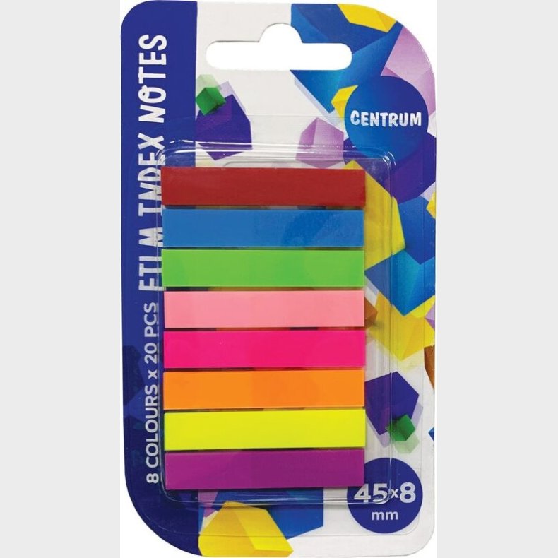 Sticknotes 8 Farver 45 X 8 Mm - Assorterede - Centrum