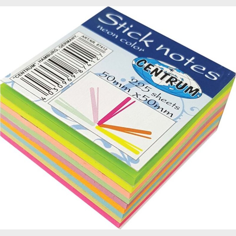 Sticknotes Magic 50 X 50 Mm - 9 Neonfarver - Centrum