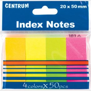 Sticknotes Papir 4 X 100 Stk Assorterede Neon - Centrum
