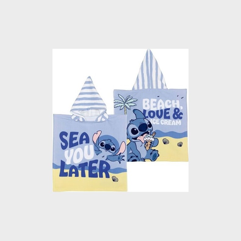 Stitch (bl) - Mikrofiber Poncho - 50 X 100 Cm