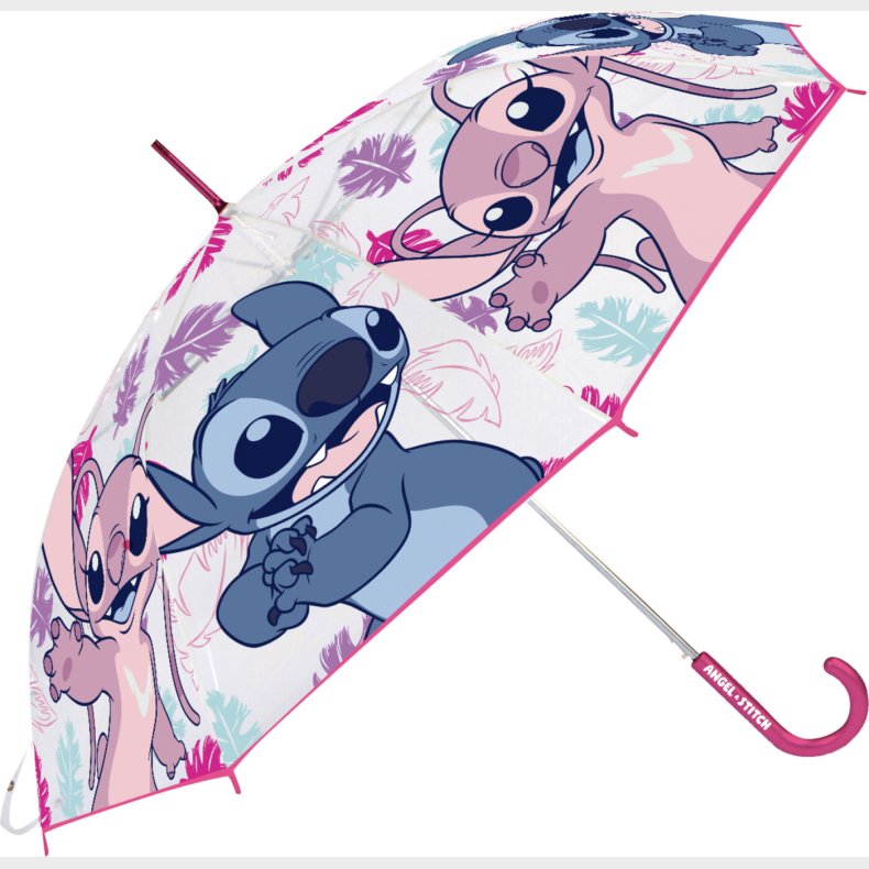 Stitch (lilla) - Gennemsigtig Paraply - 46 Cm
