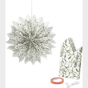 Stjerne Af Papirposer - 80 G - Grn - Hvid