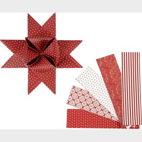 Stjernestrimler - L 100 Cm - � 18 Cm - B 40 Mm - R�d - Hvid - 40 Strimler