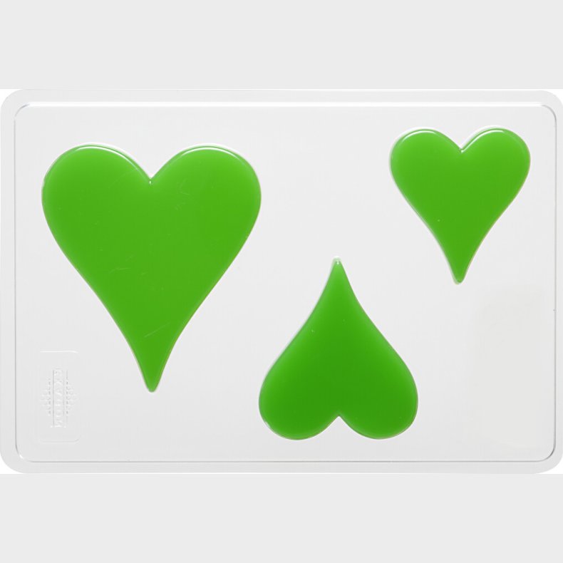 St�beform - Hjerte - H 6+8+10 Cm - D 9 Mm - Str. 14,9x22 Cm - 1 Stk.