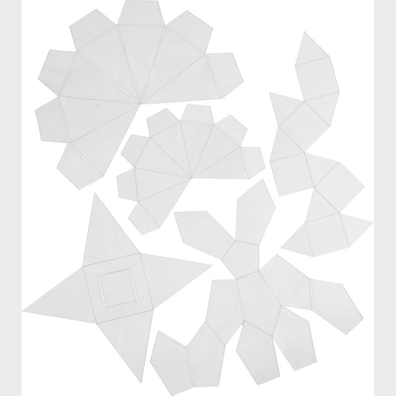 St�beforme - Geometiske Former - H 6-13 Cm - Transparent - 5 Stk.