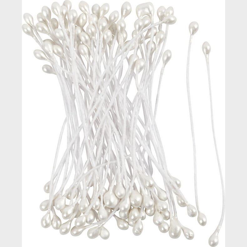St�vdragere - L 6,4 Cm - � 2 Mm - Hvid Perlemor - 100 Stk.