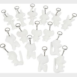 Stoffigurer Med N�glering - Str. 6-10 Cm - Hvid - 15 Stk.