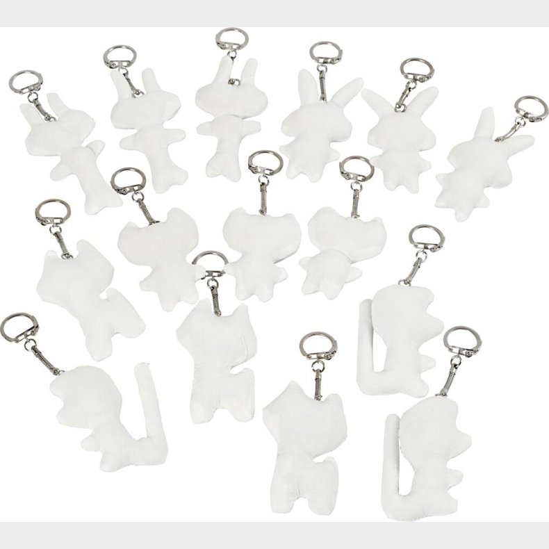 Stoffigurer Med N�glering - Str. 6-10 Cm - Hvid - 15 Stk.