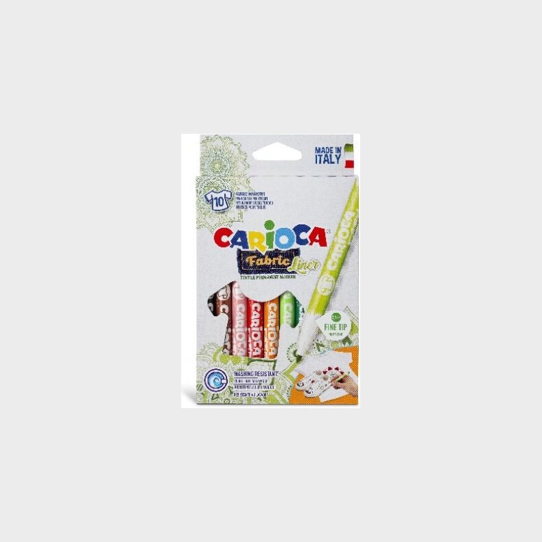 Carioca - Fabric Liner - Tekstiltusser - 2,6 Mm - 10 Farver