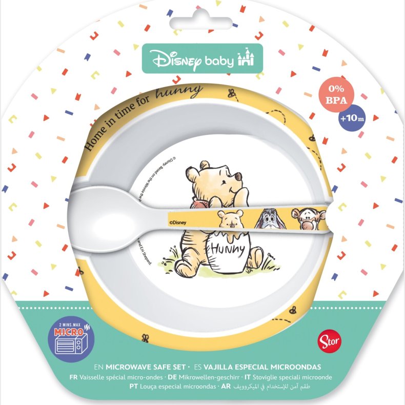 Stor - Baby 2-stk. S�t - Sk�l + Ske, Peter Plys