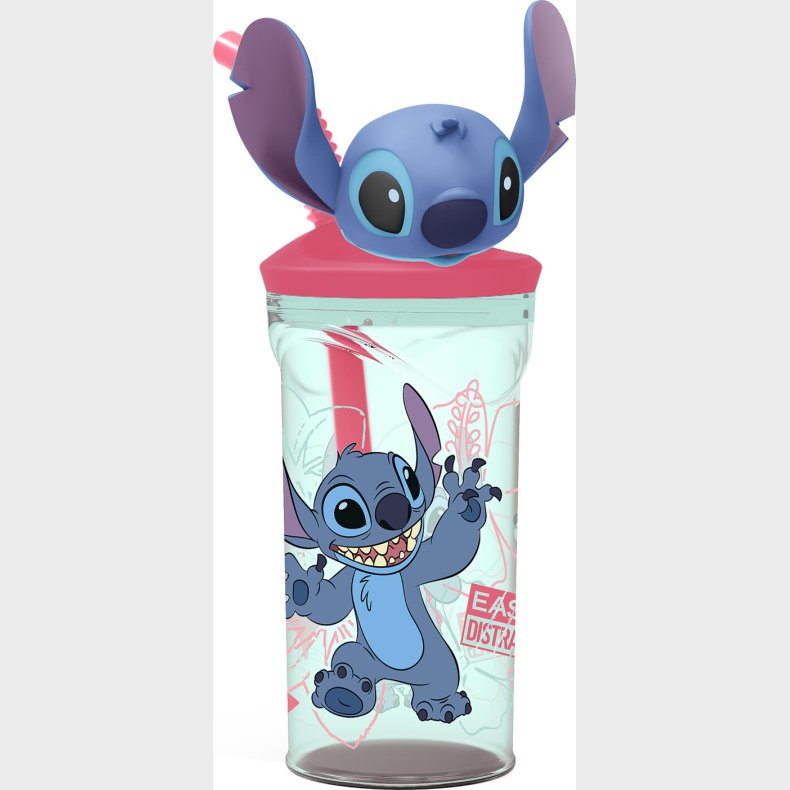 Stor - Stitch 3d Figur Drikkekop - 360 Ml