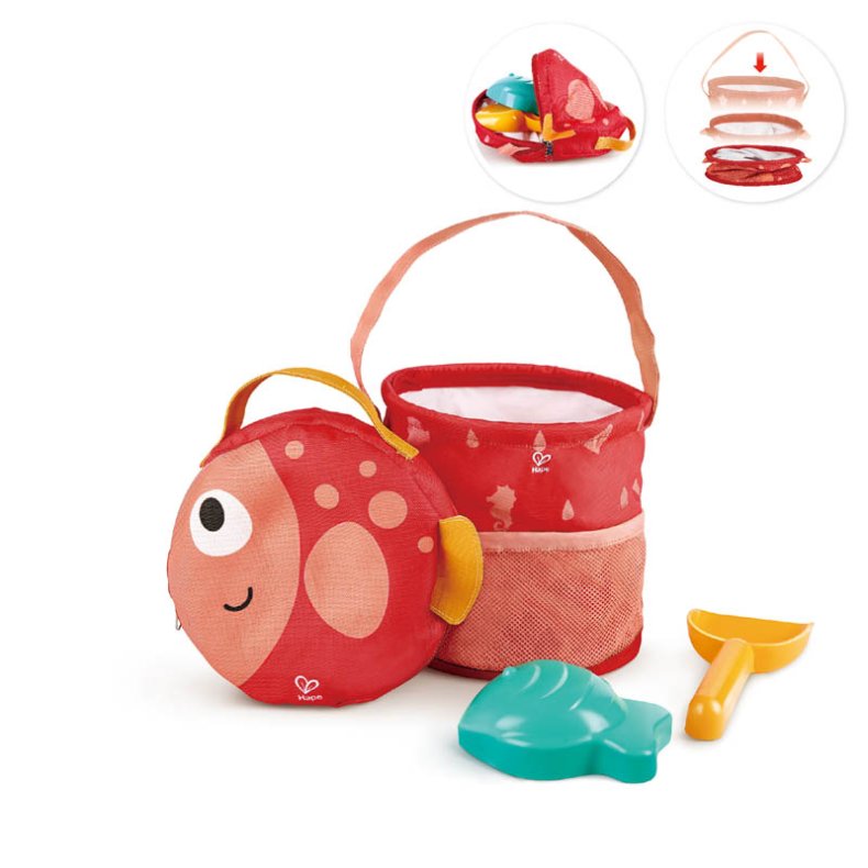 Hape | Strandst m. taske + pop up spand, 4 dele