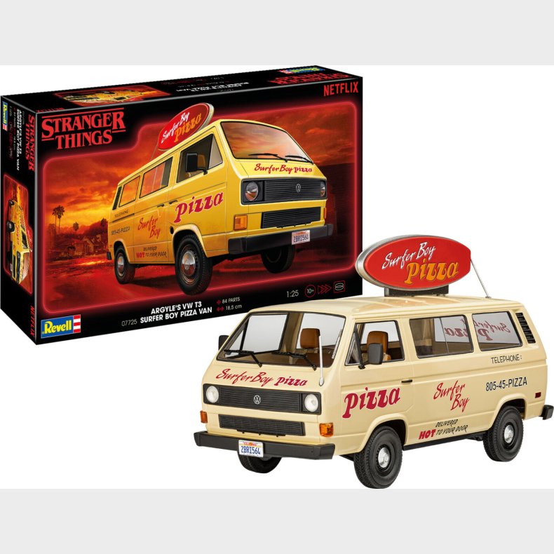 Revell - Stranger Things Vw T3 Bus Surfer Boy Pizza Van - 1:25 - 07725