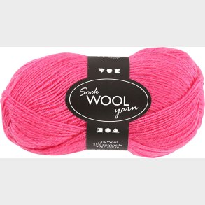 Strmpegarn - Uld+nylon - L 200 M - Pink - 50 G