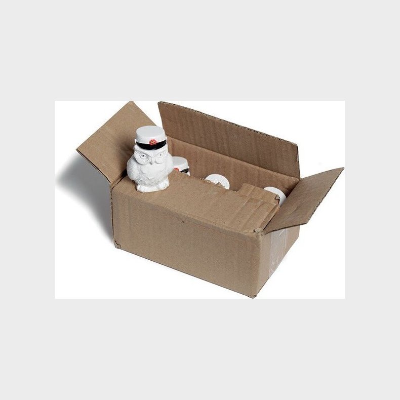 Studenter Ugler Med R�d Hue - 6 Store Stk