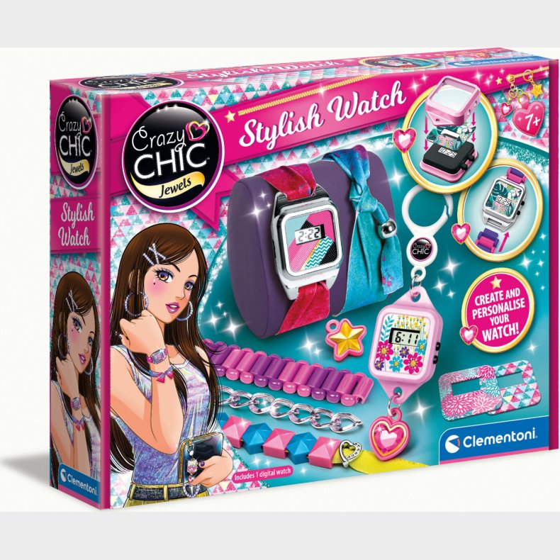 Diy Ur Kit Til Brn - Stylish Watch - Crazy Chic - Clementoni