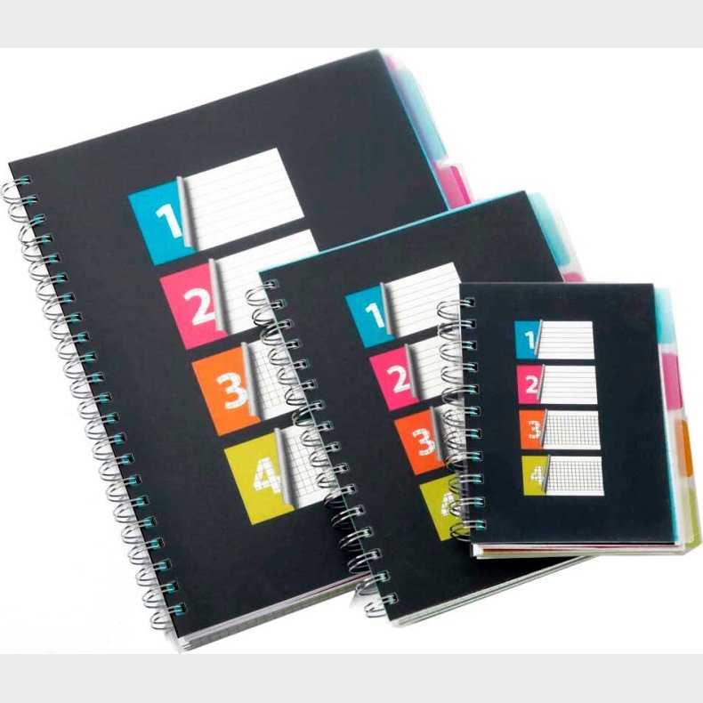 A4 Subjekt Notesbog - 4 Faner