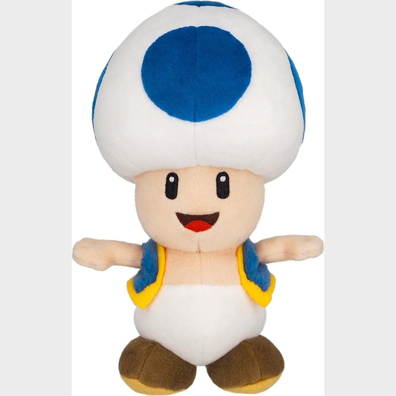 Super Mario Bamse - Toad Blue - Bl� - 20 Cm