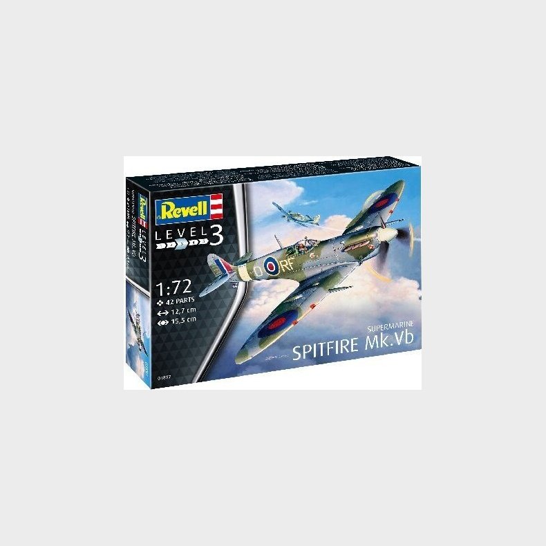Revell - Supermarine Spitfire Mk.vb Fly Bygges�t - 1:72 - Level 3 - 03897