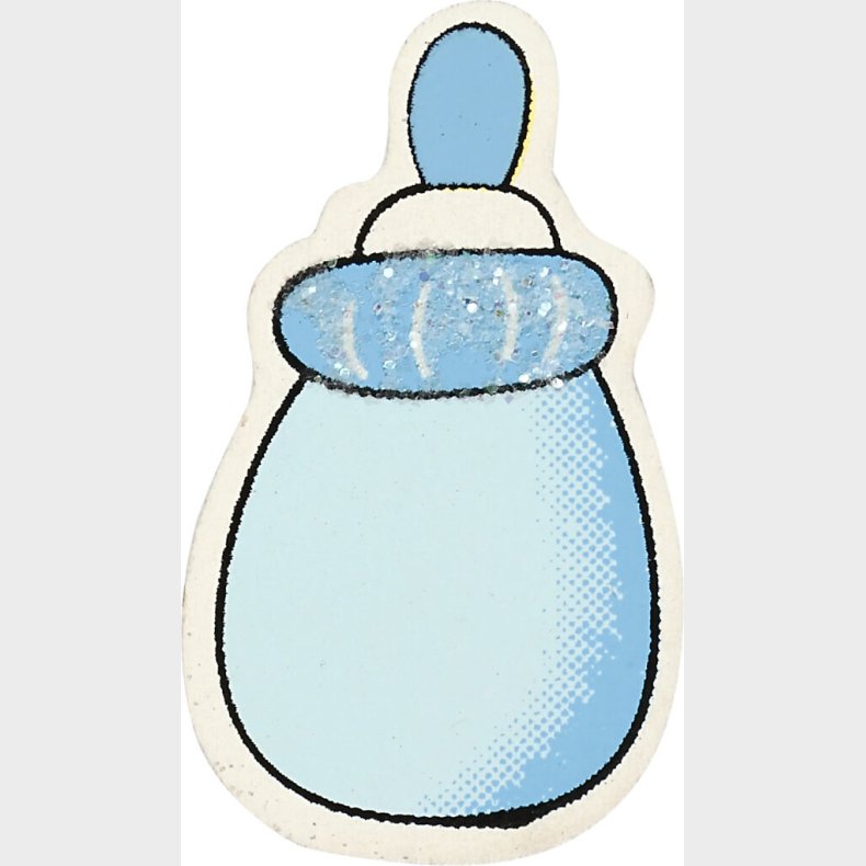 Sutteflaske - Str. 22x37 Mm - Tykkelse 1,7 Mm - Lysebl - 10 Stk.