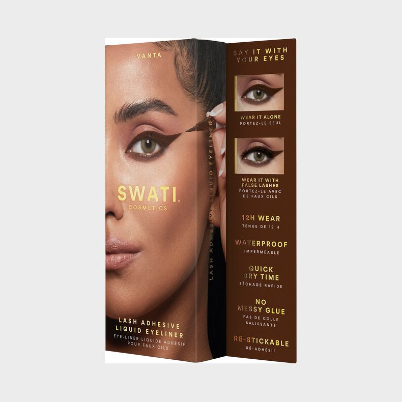 Swati - Vanta - 2-i-1 jenvippe Lim Og Flydende Eyeliner - Brun
