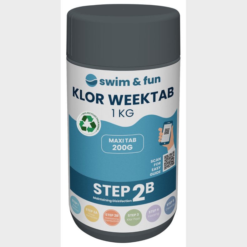 Swim & Fun Klor WeekTab tabletter 200 g, 1 kg