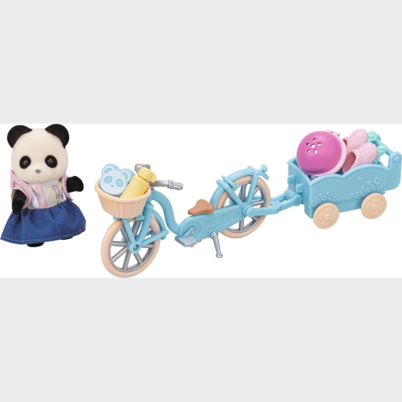 Sylvanian Families - Panda Med Cykel Med Vogn Og Rullesk�jter S�t - 5652
