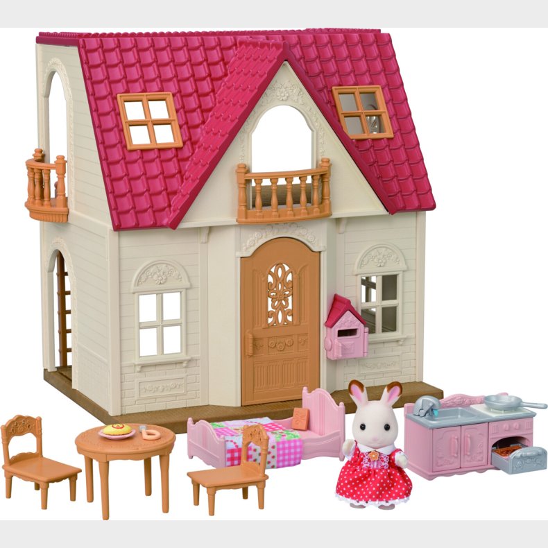 Sylvanian Families - Hus Med M�bler Og Kanin Figur - 15 Dele - 5567