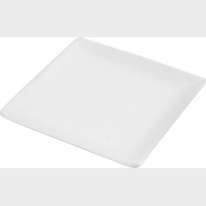 Tallerken - Str. 12,7x12,7 Cm - Hvid - 10 Stk.